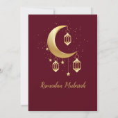 Elegant Burgundy & Gold Ramadan Iftar Invitation Kaart (Achterkant)