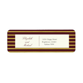 Elegant Burgundy Gold Return-adres Etiket