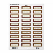 Elegant Burgundy Gold Return-adres Etiket (Full Sheet)