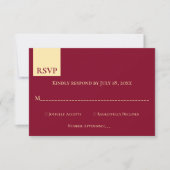 Elegant Burgundy Gold Typography Classy Wedding RSVP Kaartje (Voorkant)