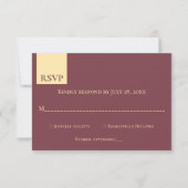 Elegant Burgundy Gold Typography Luxury Wedding RSVP Kaartje (Voorkant)