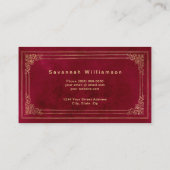 Elegant Burgundy Gold  Visitekaartje (Achterkant)