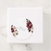 Elegant Burgundy Gold Wedding Bedankjes Labels (In situ)