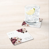 Elegant Burgundy Gold Wedding Kartonnen Onderzetters (Insitu)