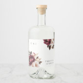 Elegant Burgundy Gold Wedding Likeurfles Etiket (Voorkant)