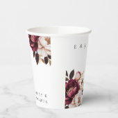 Elegant Burgundy Gold Wedding Papieren Bekers (Links)