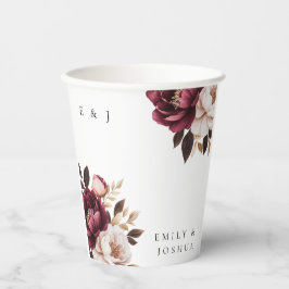 Elegant Burgundy Gold Wedding Papieren Bekers