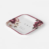 Elegant Burgundy Gold Wedding Papieren Bordje (Gebogen)