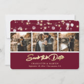 Elegant Burgundy Gold Wedding Photo Save the Date (Voorkant)