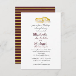 Elegant Burgundy Gold Wedding Rehearsal Dinner Kaart