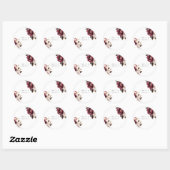 Elegant Burgundy Gold Wedding Ronde Sticker (Vel)