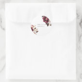 Elegant Burgundy Gold Wedding Ronde Sticker (Tas)