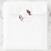 Elegant Burgundy Gold Wedding Ronde Sticker (Tas)