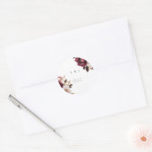 Elegant Burgundy Gold Wedding Ronde Sticker (Envelop)
