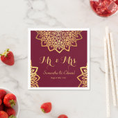 Elegant Burgundy Gold Wedding Servet (Insitu)
