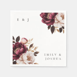 Elegant Burgundy Gold Wedding Servet