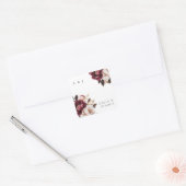 Elegant Burgundy Gold Wedding Vierkante Sticker (Envelop)
