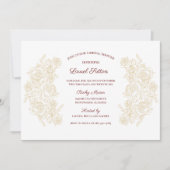 Elegant Burgundy & Golden Rozen Vrijgezellenfeest Kaart (Voorkant)