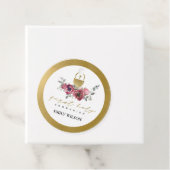 ELEGANT BURGUNDY GOUDEN BLOEMEN EERSTE H. COMMUNIE BEDANKJES LABELS (In situ)