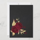 elegant burgundy goudfloraal zwart save the date (Achterkant)