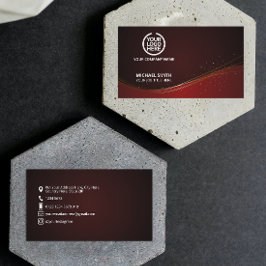 Elegant Burgundy | Goudstof | Logo bedrijf Visitekaartje