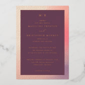 Elegant Burgundy Gradient Invitations Folie Uitnodiging (Voorkant)