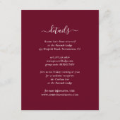Elegant Burgundy Guest Information Kaarten (Voorkant)