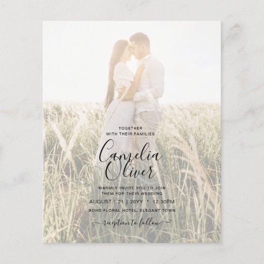 Elegant Burgundy Herfst Floral Wedding Invitation (Voorkant)