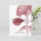 Elegant Burgundy Hydrangea Weddenschap Hartelijk d Bedankkaart (Staand voorkant)