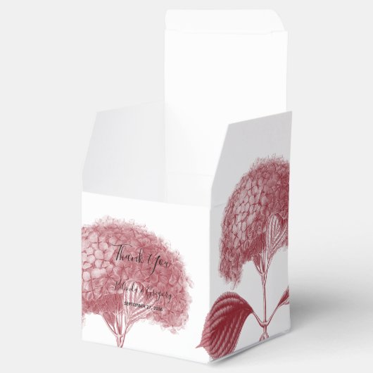 Elegant Burgundy Hydrangea Wedding Bedankdoosjes (Geopend)