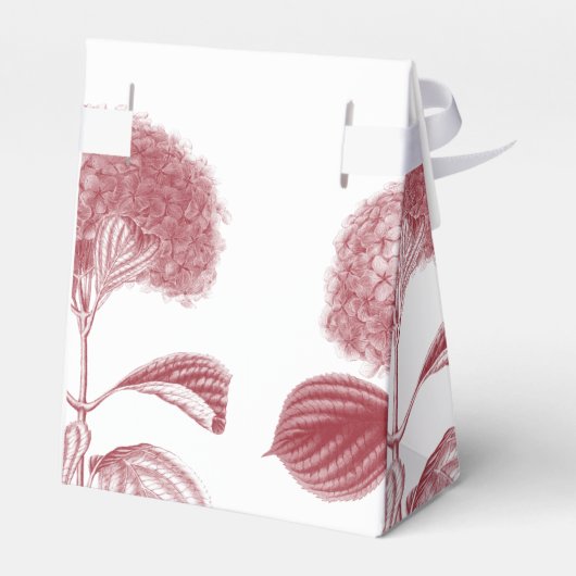 Elegant Burgundy Hydrangea Wedding Bedankdoosjes (Achterkant)