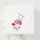 Elegant Burgundy Hydrangea Wedding Gift Bedankjes Labels (In situ)