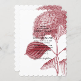 Elegant Burgundy Hydrangea Wedding Invitting Kaart