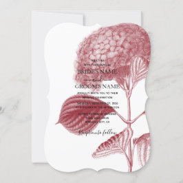 Elegant Burgundy Hydrangea Wedding Invitting Kaart