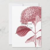 Elegant Burgundy Hydrangea Wedding Invitting Kaart (Achterkant)