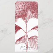 Elegant Burgundy Hydrangea Wedding Menu (Achterkant)