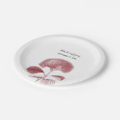 Elegant Burgundy Hydrangea Wedding Papieren Bordje (Gekanteld)