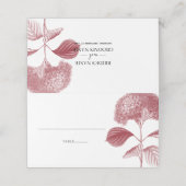 Elegant Burgundy Hydrangea Wedding Place Card Plaatskaartje (Buitenkant ongevouwen)