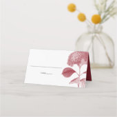 Elegant Burgundy Hydrangea Wedding Place Card Plaatskaartje (Voorkant)