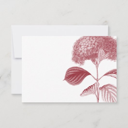 Elegant Burgundy Hydrangea Wedding RSVP Kaarten (Achterkant)