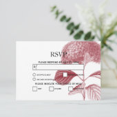 Elegant Burgundy Hydrangea Wedding RSVP Kaarten Kaartje (Staand voorkant)