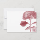 Elegant Burgundy Hydrangea Wedding RSVP Kaarten Kaartje (Achterkant)
