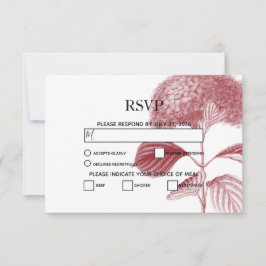 Elegant Burgundy Hydrangea Wedding RSVP Kaarten Kaartje