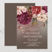 Elegant Burgundy Ivory Brown 70e verjaardag Kaart (Voorkant / Achterkant)