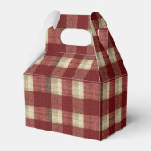 Elegant Burgundy Ivory Rust Red Plaid Pattern Bedankdoosjes (Achterkant)