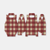 Elegant Burgundy Ivory Rust Red Plaid Pattern Bedankdoosjes (Uitgevouwen)