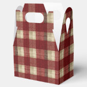 Elegant Burgundy Ivory Rust Red Plaid Pattern Bedankdoosjes (Geopend)