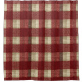 Elegant Burgundy Ivory Rust Red Plaid Pattern Douchegordijn (Voorkant)