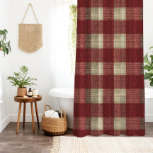 Elegant Burgundy Ivory Rust Red Plaid Pattern