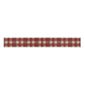 Elegant Burgundy Ivory Rust Red Plaid Pattern Grosgrain Lint (Voorkant)